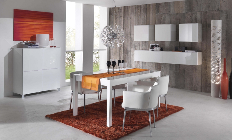 Speisezimmer Esszimmer wei� Hochglanz Lack