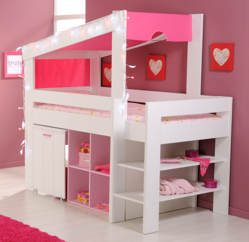 Jugendzimmer Kinderzimmer weiss rosa