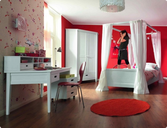 Jugendzimmer Kinderzimmer Kiefer massiv wei&szlig; gewachst Conny6