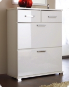 Schuhschrank Dielenschrank Hochglanz Lack wei� Brooklyn