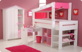 Kinderzimmer Jugendzimmer weiss rosa Moni