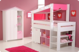 Kinderzimmer Jugendzimmer weiss rosa Moni