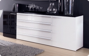 Sideboard Kommode Hochglanz Lack schwarz weiss Naple, individuelle Zusammenstellung m�glich, Typenplan ist hinterlegt