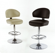 Barhocker Chrom Lederlook h&ouml;henverstellbar Barney 4 verschiedene Farben