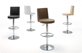 Barhocker 2 Stck. Chrom Lederlook h�henverstellbar Jenson 4 Farben