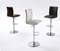 Barhocker 2 Stck. Chrom Lederlook h&ouml;henverstellbar Mikos 3 Farben