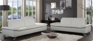 Sofagarnitur 3-Sitzer und 2-Sitzer Kunstleder weiss, alternativ auch in vielen anderen Farben liefebar