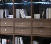 B�cherregal Regalwand Bibliothek Walnuss Tara, individuelle Planung nach Ma� ist m�glich, Typenplan ist hinterlegt