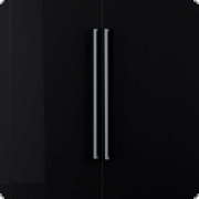 Schlafzimmer Domicilio Bett Schrank schwarz Hochglanz Lack Italien