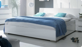 Bett Doppelbett Domicilio, 180 X 200 wei� echt Hochglanz Lack Italien