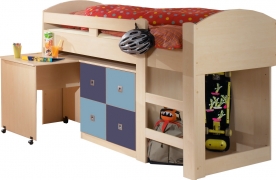 Hochbett Schreibtisch Kommode Chill Ahorn